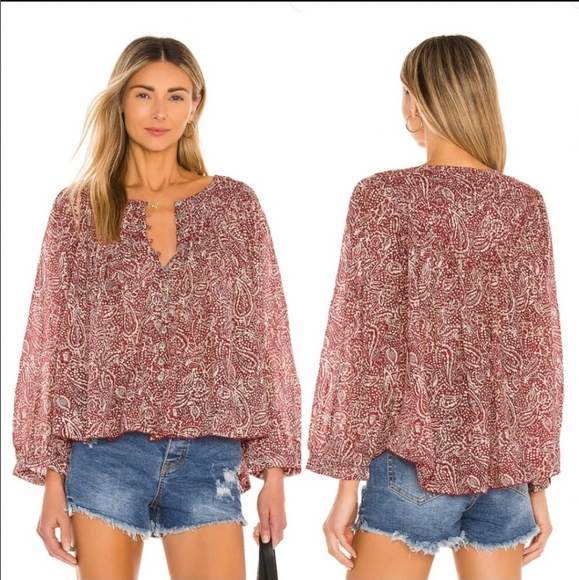 Free People Tops - We The Free Women printed top blouse Size Small